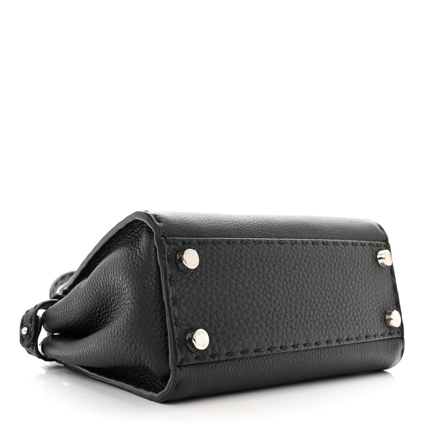 Fendi Cuoio Romano Selleria Bi-Color Mini Peekaboo Iconic Satchel Black Mou 4 of 12