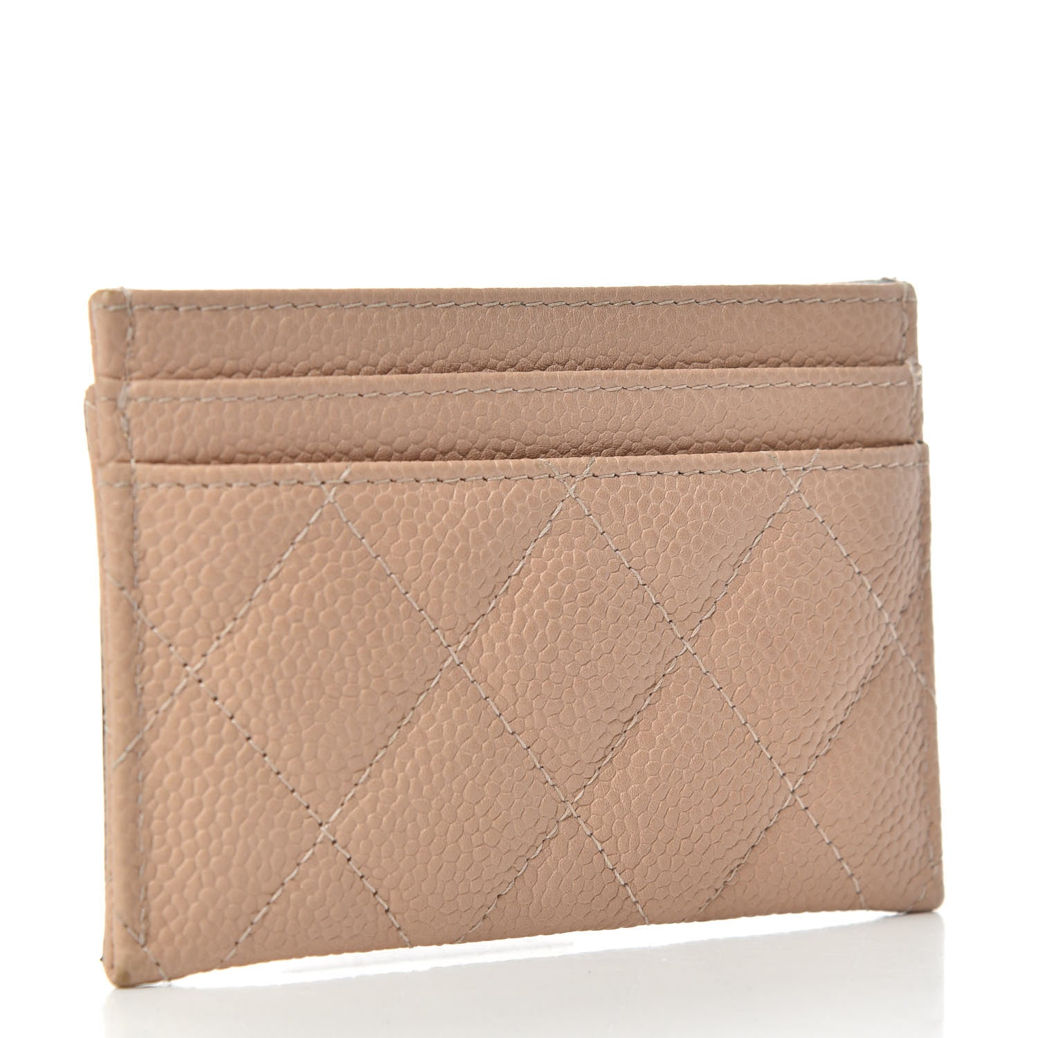 Chanel Caviar Quilted Filigree Card Holder Beige Black 3 of 7