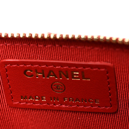 Chanel Caviar Quilted Classic Flat Wallet Pouch Red 6 of 8