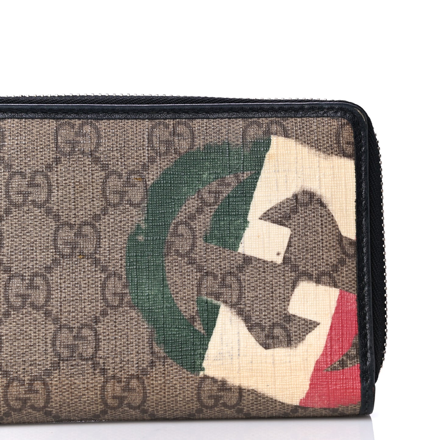 GG Plus Monogram Italy Flag Zip Around Wallet Green
