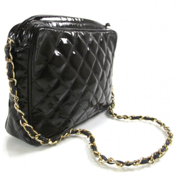 Chanel Vintage Patent Quilted Tassel Camera Case 3 of 12