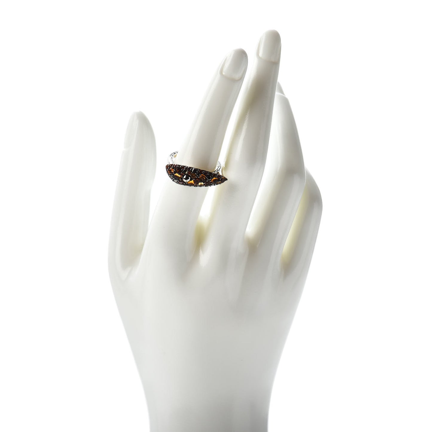 Sterling Silver Garnet Citrine Sapphire Pyrite Marcasite Classic Chain Lava Ring 54 6.75