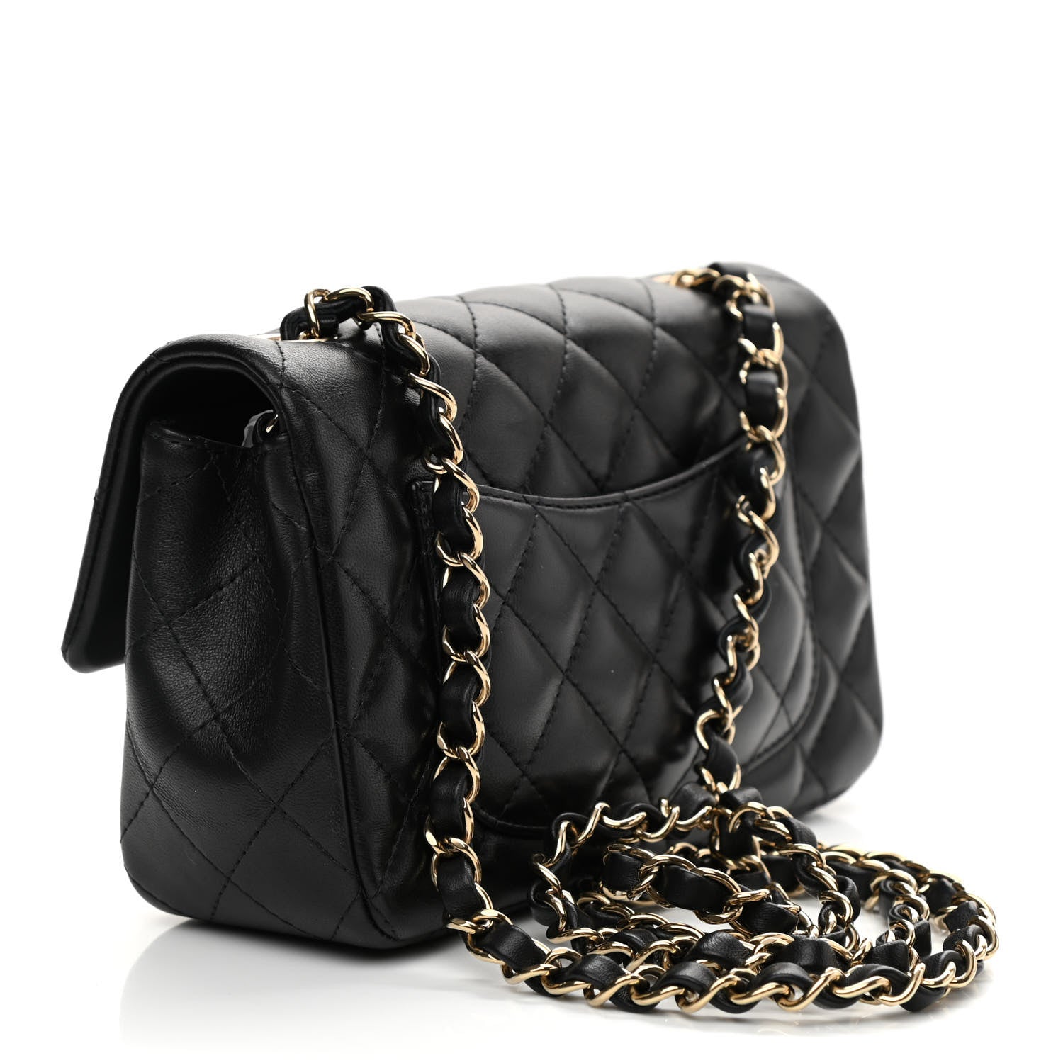 Chanel Lambskin Quilted Mini Rectangular Flap Black 3 of 11
