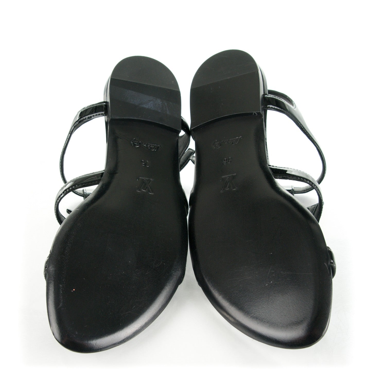 Louis Vuitton Patent Paradiso Flat Sandals 36 Black 5 of 8