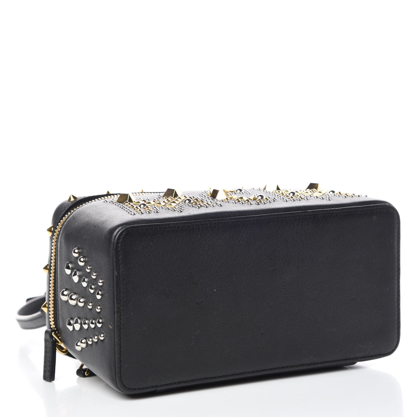 Calfskin Studded Rockstar Vanity Case Black