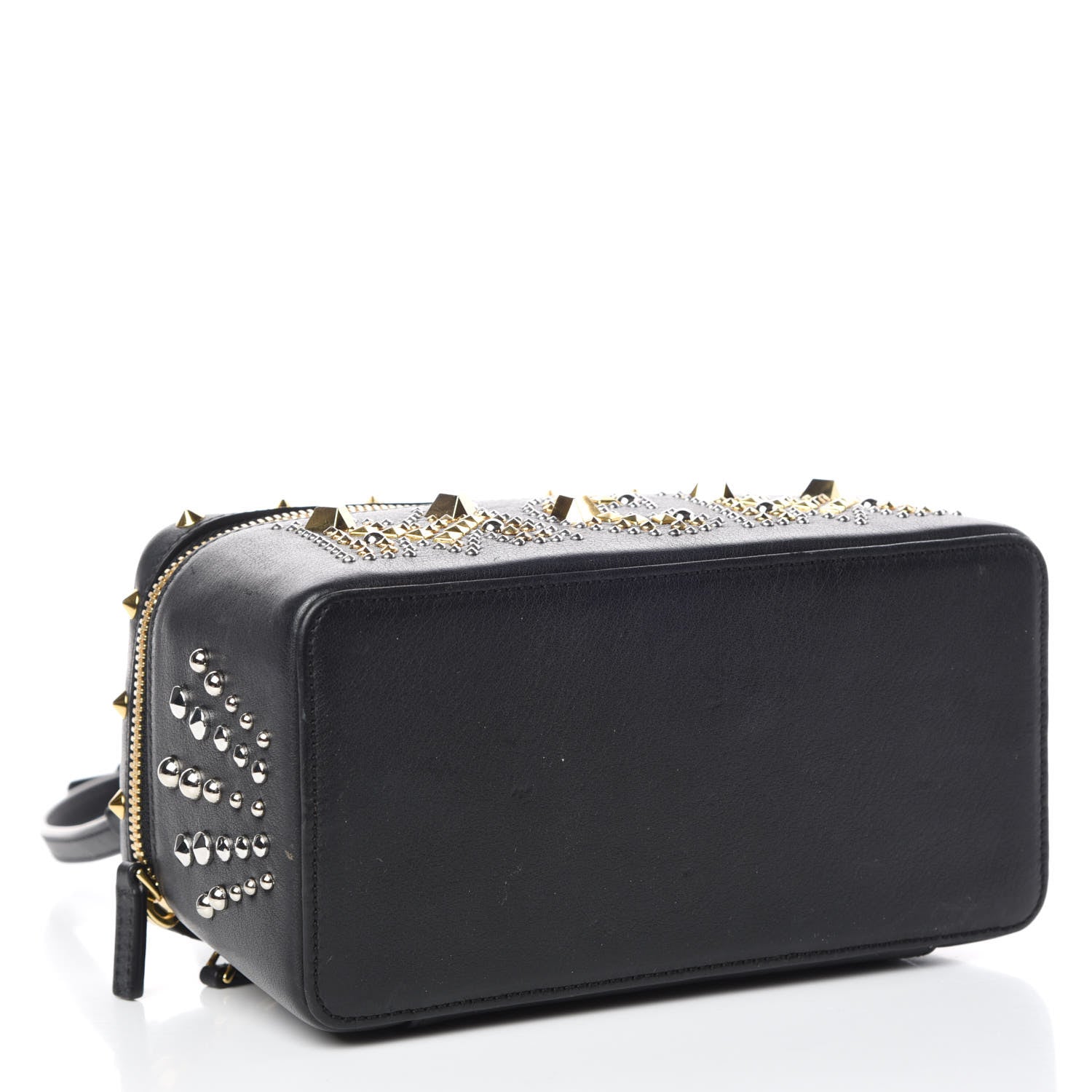 MCM Calfskin Studded Rockstar Vanity Case Black 4 of 13