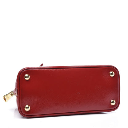 Prada Saffiano Vernice Mini Promenade Tote Rosso 3 of 13