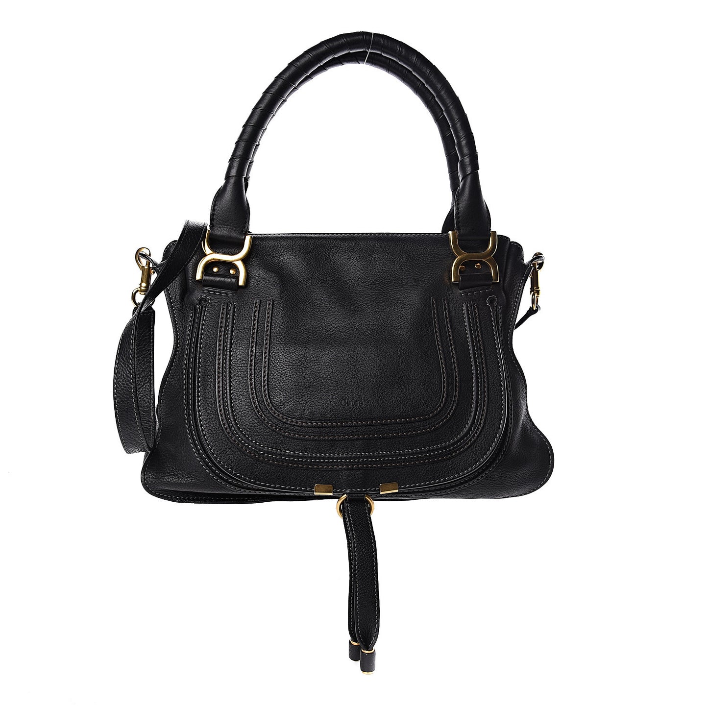 Calfskin Medium Marcie Satchel Black