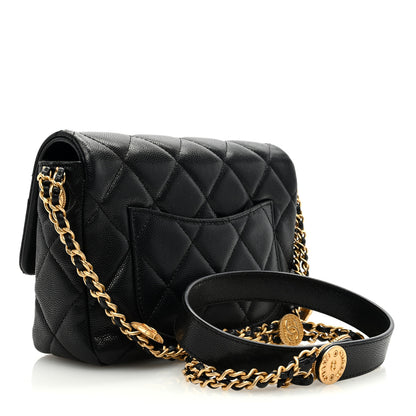 Chanel Caviar Quilted Small Twist Your Buttons Flap Black 3 of 9