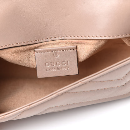 Gucci Calfskin Matelasse Super Mini GG Marmont Shoulder Bag Porcelain Rose 6 of 11