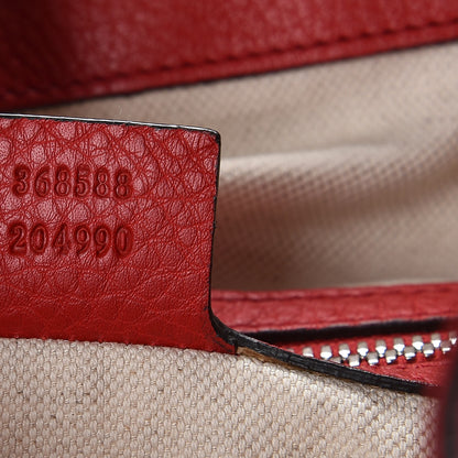 Gucci Pebbled Calfskin Small Soho Drawstring Backpack Tabasco Red 6 of 8