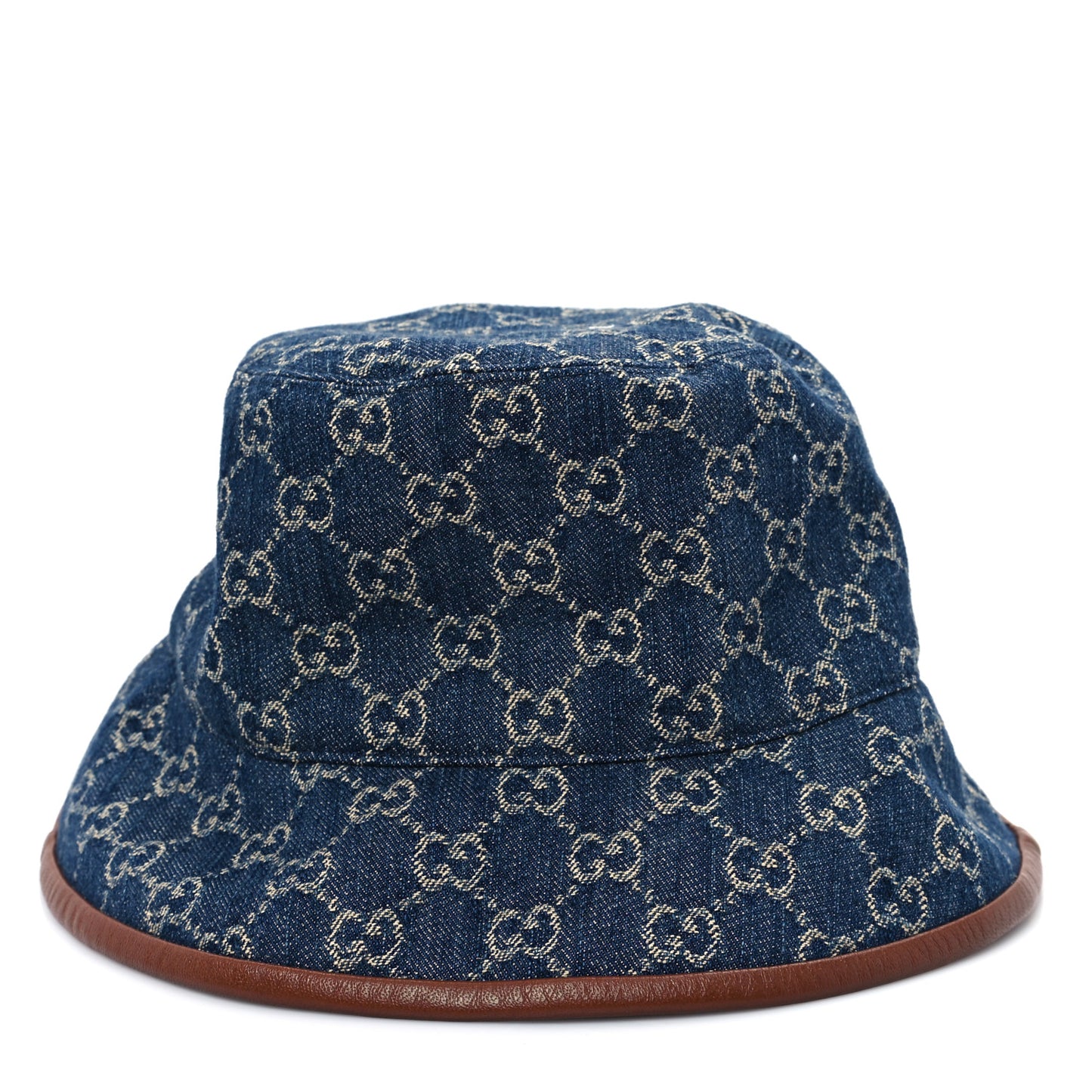 Washed Jacquard Denim Nappa GG Monogram Oscar Bucket Hat M Denim Cuir