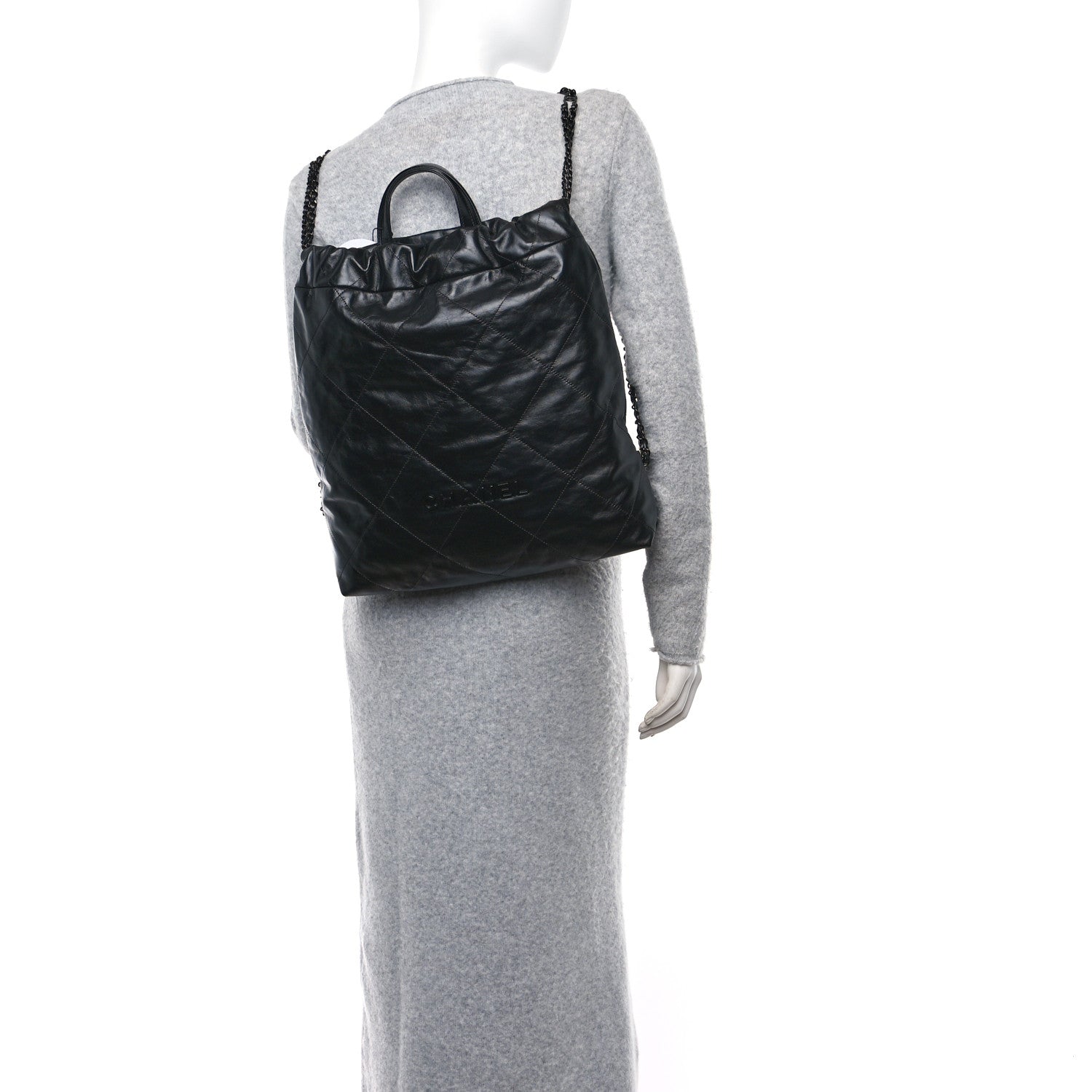 Chanel Shiny Calfskin Quilted Chanel 22 Backpack So Black 2 of 11
