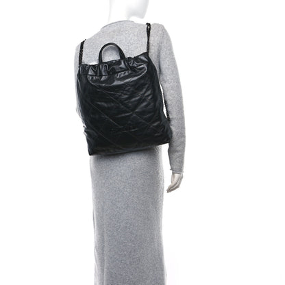 Chanel Shiny Calfskin Quilted Chanel 22 Backpack So Black 2 of 11