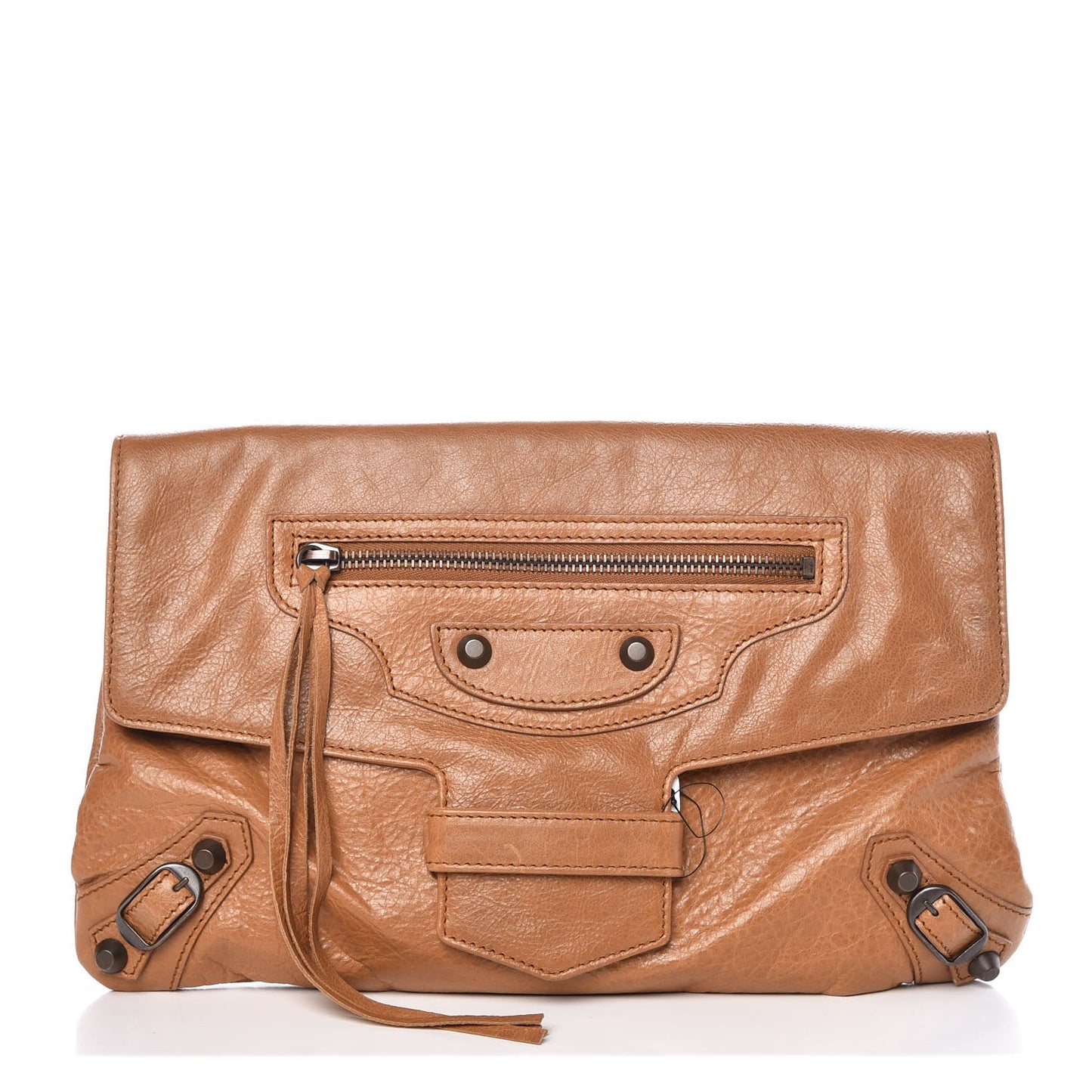 Agneau Classic Hardware City Clutch Cumin