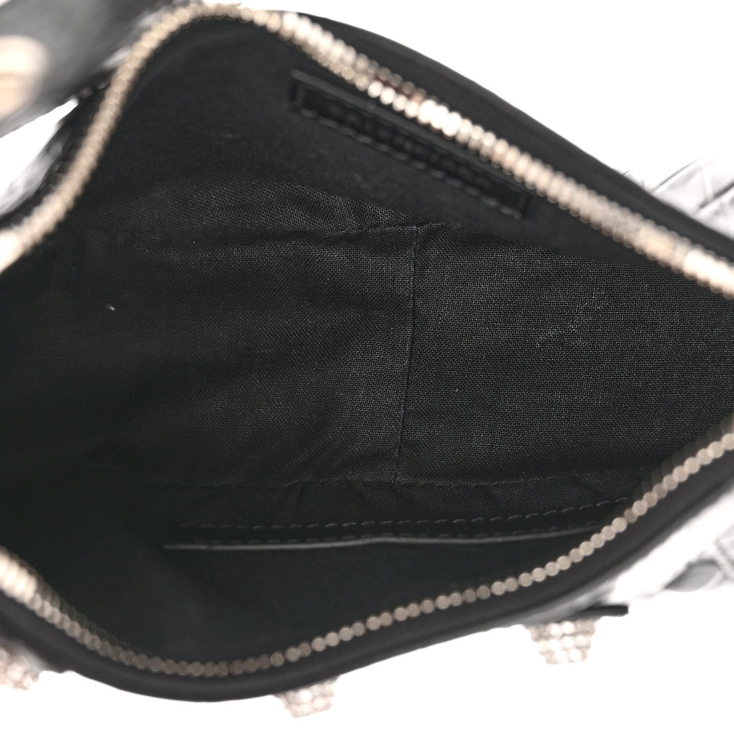 Extra Supple Calfskin Crystal Crocodile Embossed Le Cagole Shoulder Bag XS Black