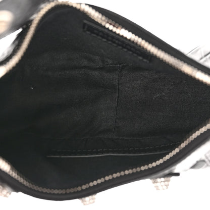 Balenciaga Extra Supple Calfskin Crystal Crocodile Embossed Le Cagole Shoulder Bag XS Black 4 of 8