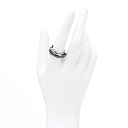 Cartier 18K White Gold Black Ceramic Trinity Ring 62 10 2 of 4