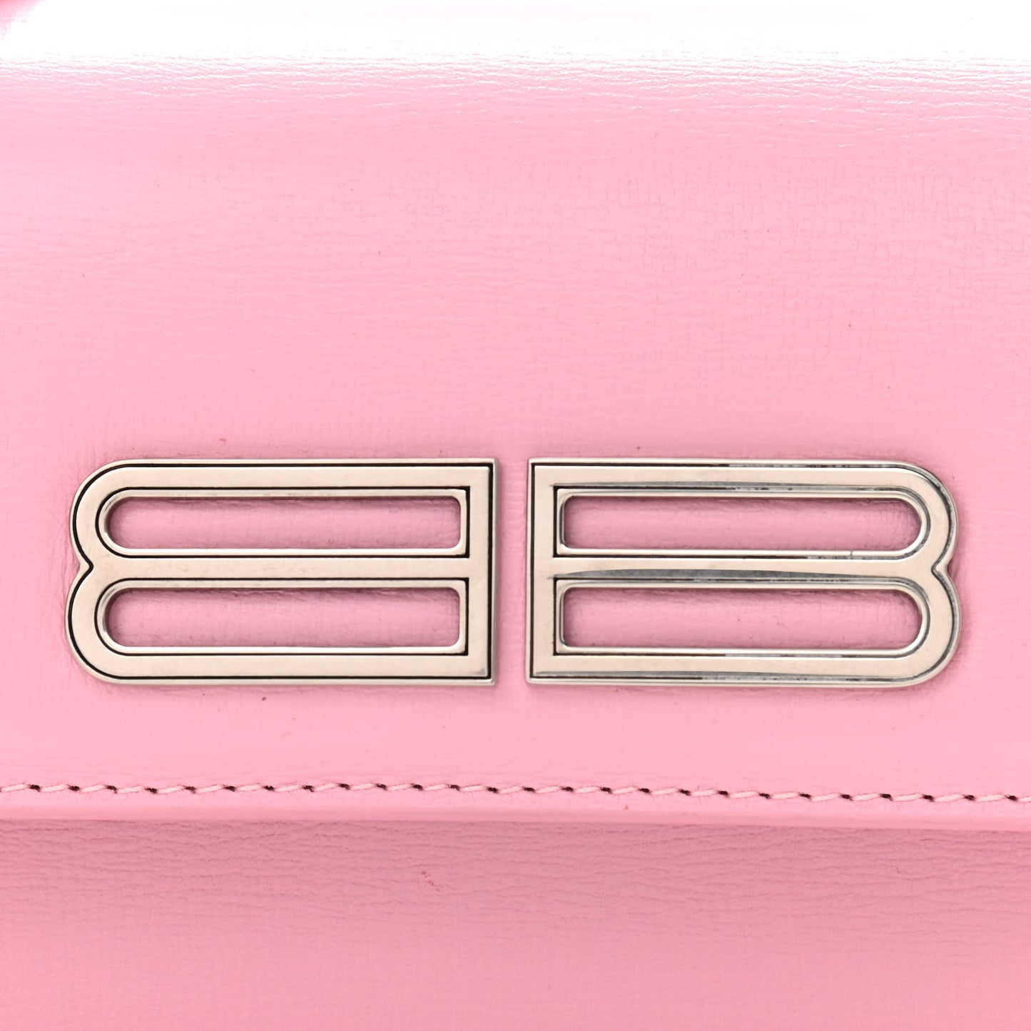 Calfskin Stripe Embossed Gossip Chain Bag XS Candy Pink