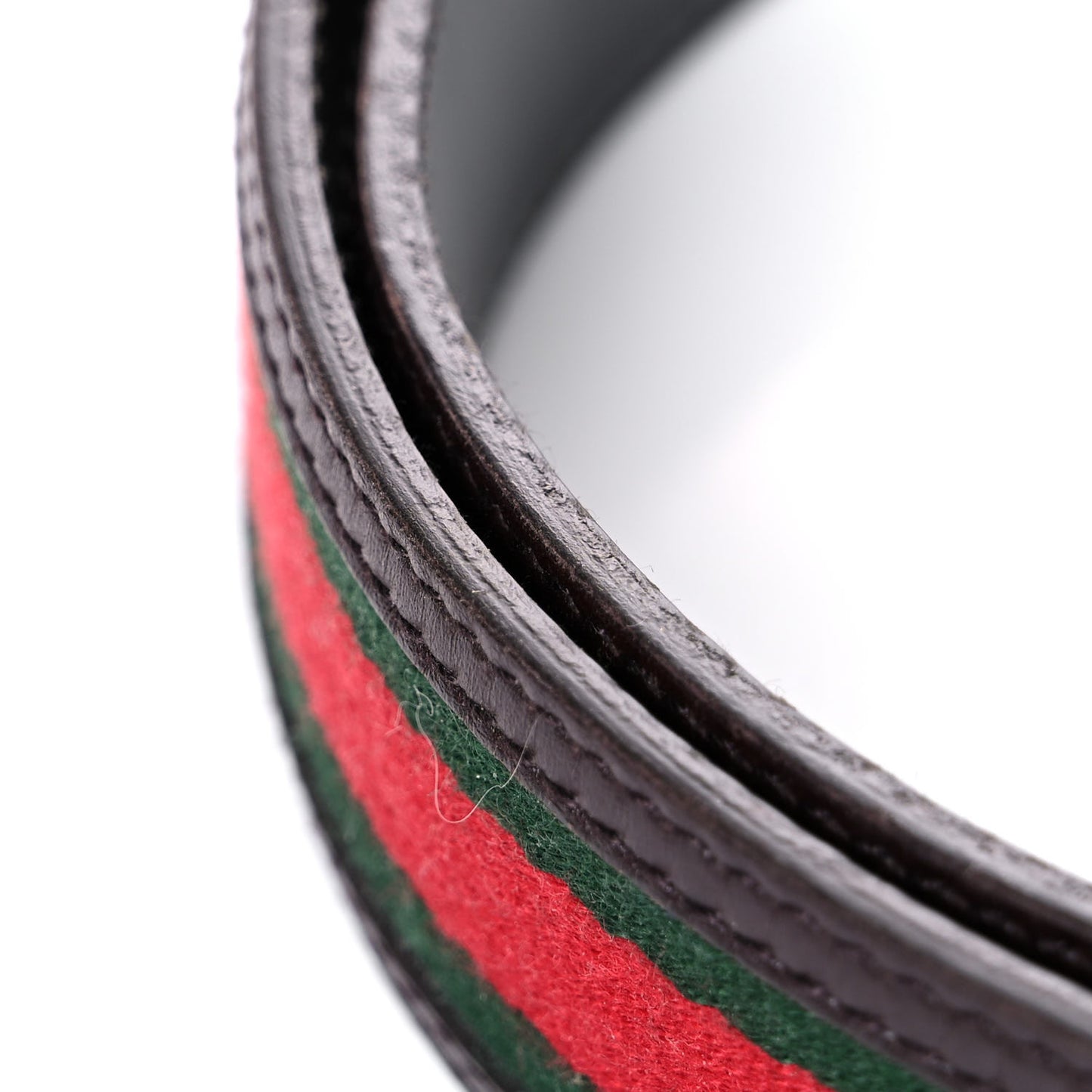 Calfskin Web Interlocking G Belt 80 32 Dark Brown