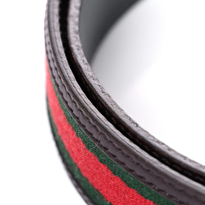 Gucci Calfskin Web Interlocking G Belt 80 32 Dark Brown 6 of 7