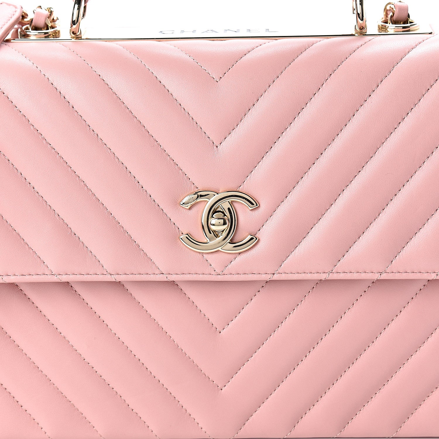 Chanel Lambskin Chevron Quilted Medium Trendy CC Dual Handle Flap Bag Pink 7 of 12
