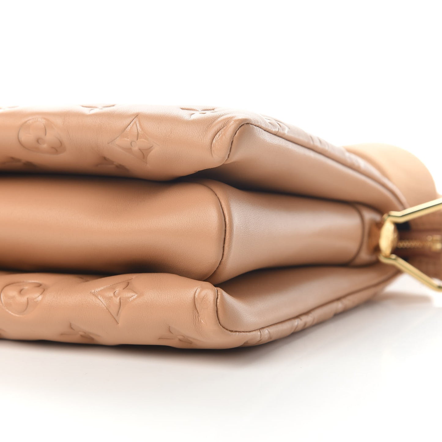 Lambskin Embossed Monogram Coussin PM Camel