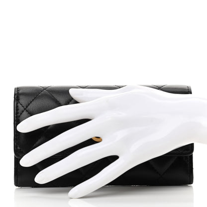 Chanel Lambskin Quilted Medium Flap Wallet Black 2 of 9