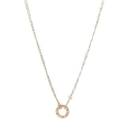 Cartier 18K Yellow Gold 2 Diamond LOVE Necklace 1 of 7