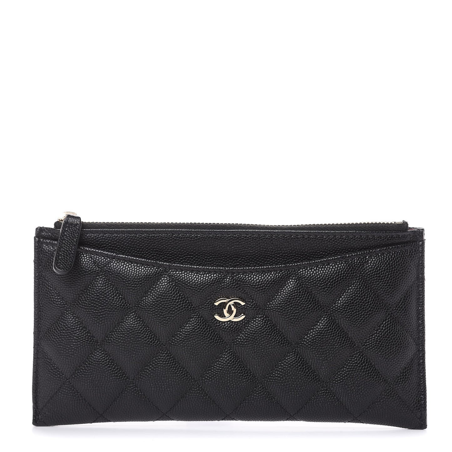 Caviar Quilted Classic Zip Pouch Black