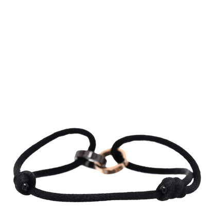 Cartier 18K Pink Gold Ceramic 4 Diamond LOVE Cord Bracelet Black 2 of 3