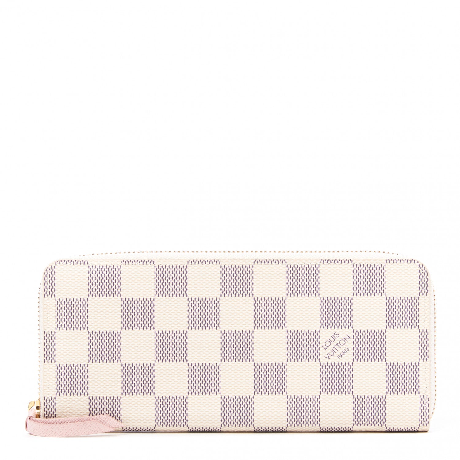 Louis Vuitton Damier Azur Clemence Wallet Rose Ballerine 1 of 8
