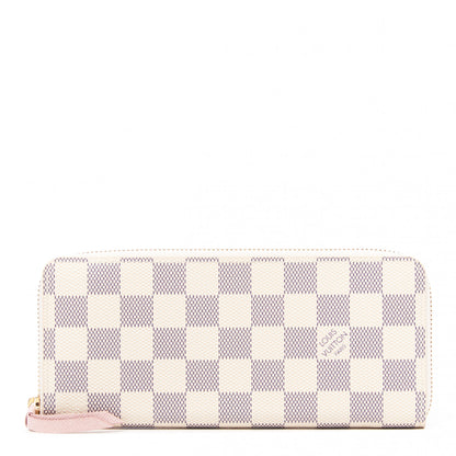 Louis Vuitton Damier Azur Clemence Wallet Rose Ballerine 1 of 8
