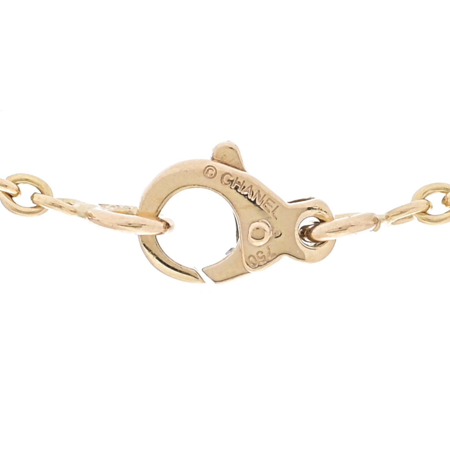 18K Yellow Gold Quilted No.5 Charm Pendant Necklace