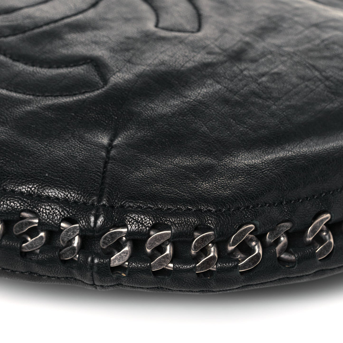 Calfskin Modern Chain Hobo Black