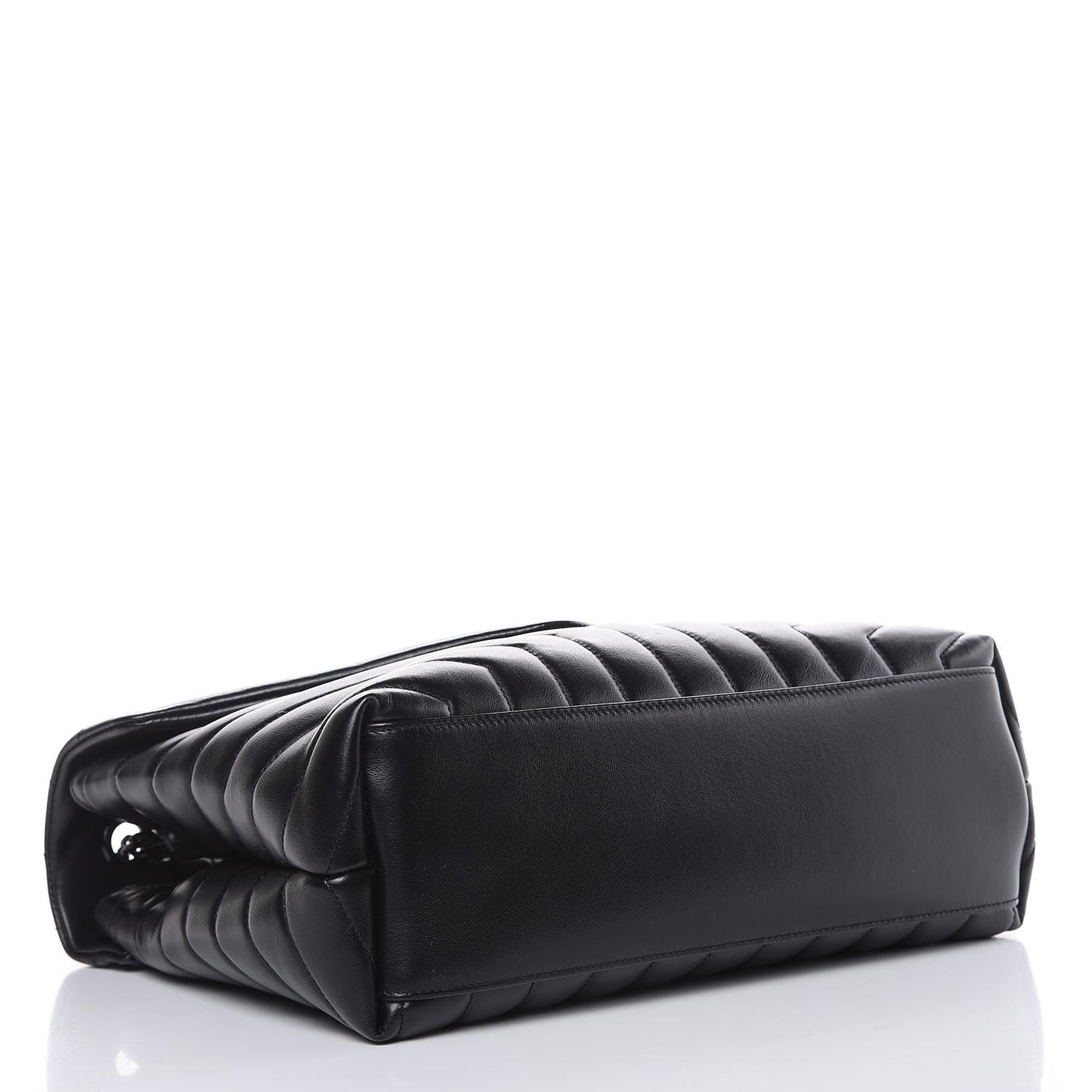 Calfskin Y Quilted Monogram Medium Loulou Chain Satchel Black
