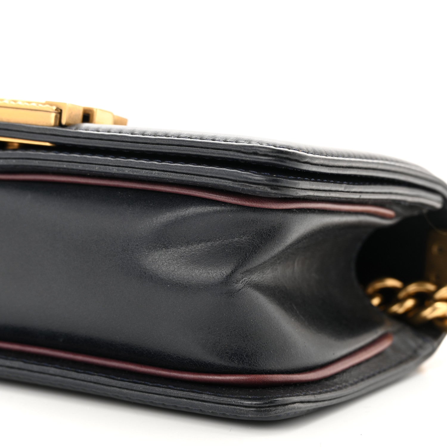Chanel Calfskin Embossed Small Paris Salzburg Boy Flap Navy 10 of 11