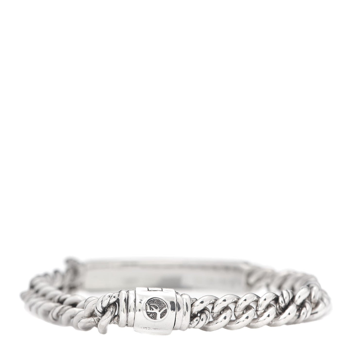 Sterling Silver Diamond 7mm Petite Pave Curb Link ID Bracelet