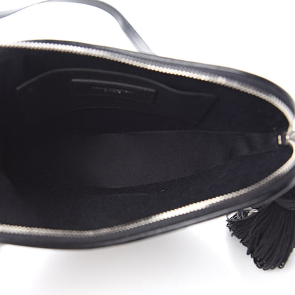 Saint Laurent Calfskin Studded Monogram Heart Shoulder Bag Black 5 of 10