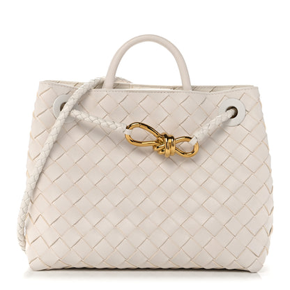Bottega Veneta Nappa Intrecciato Small Andiamo Shoulder Bag White 1 of 9