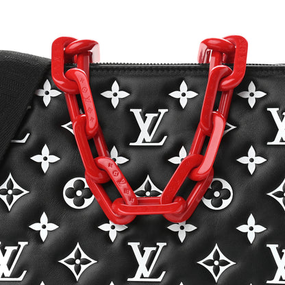 Louis Vuitton Lambskin Embossed Monogram Coussin PM Black White 6 of 9