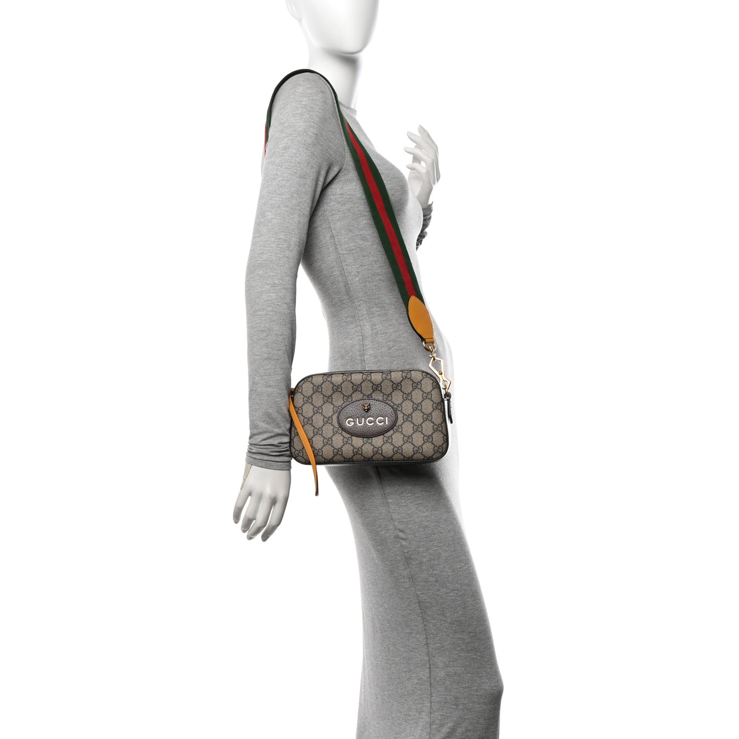 GG Supreme Monogram Web Neo Vintage Shoulder Bag Beige New Acero Crop