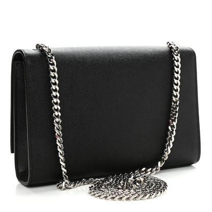 Saint Laurent Grain De Poudre Small Monogram Kate Satchel Black 3 of 10