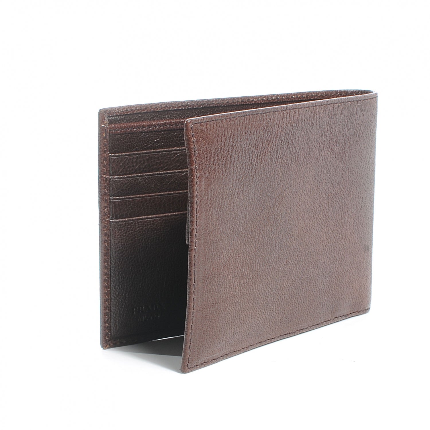 Prada Soft Goatskin Bi-Fold Wallet Moro 3 of 8
