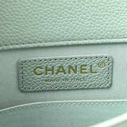 Chanel Caviar Quilted North South Boy Flap Light Blue 7 of 14