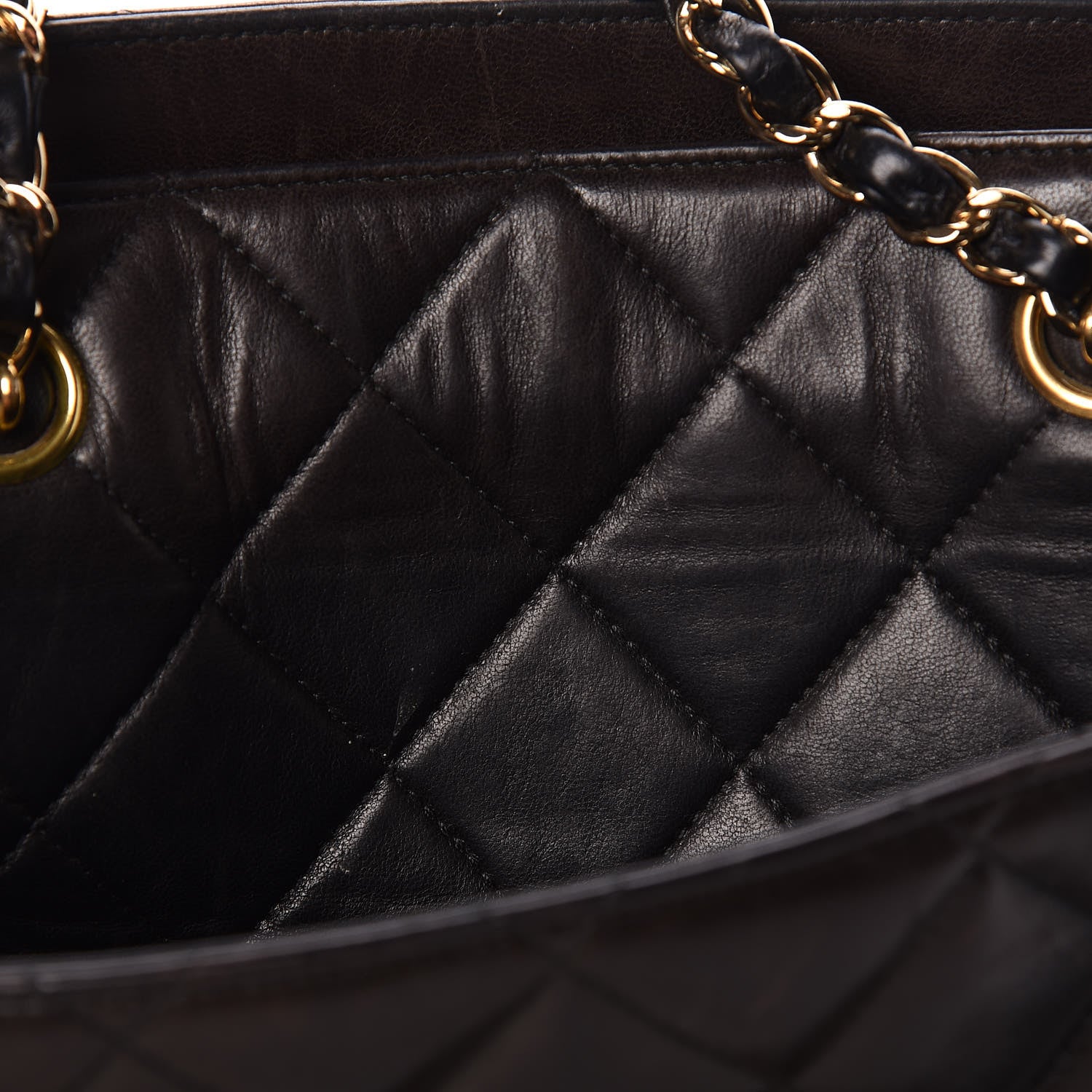 Chanel Lambskin Quilted Shopping Tote Black 11 of 14