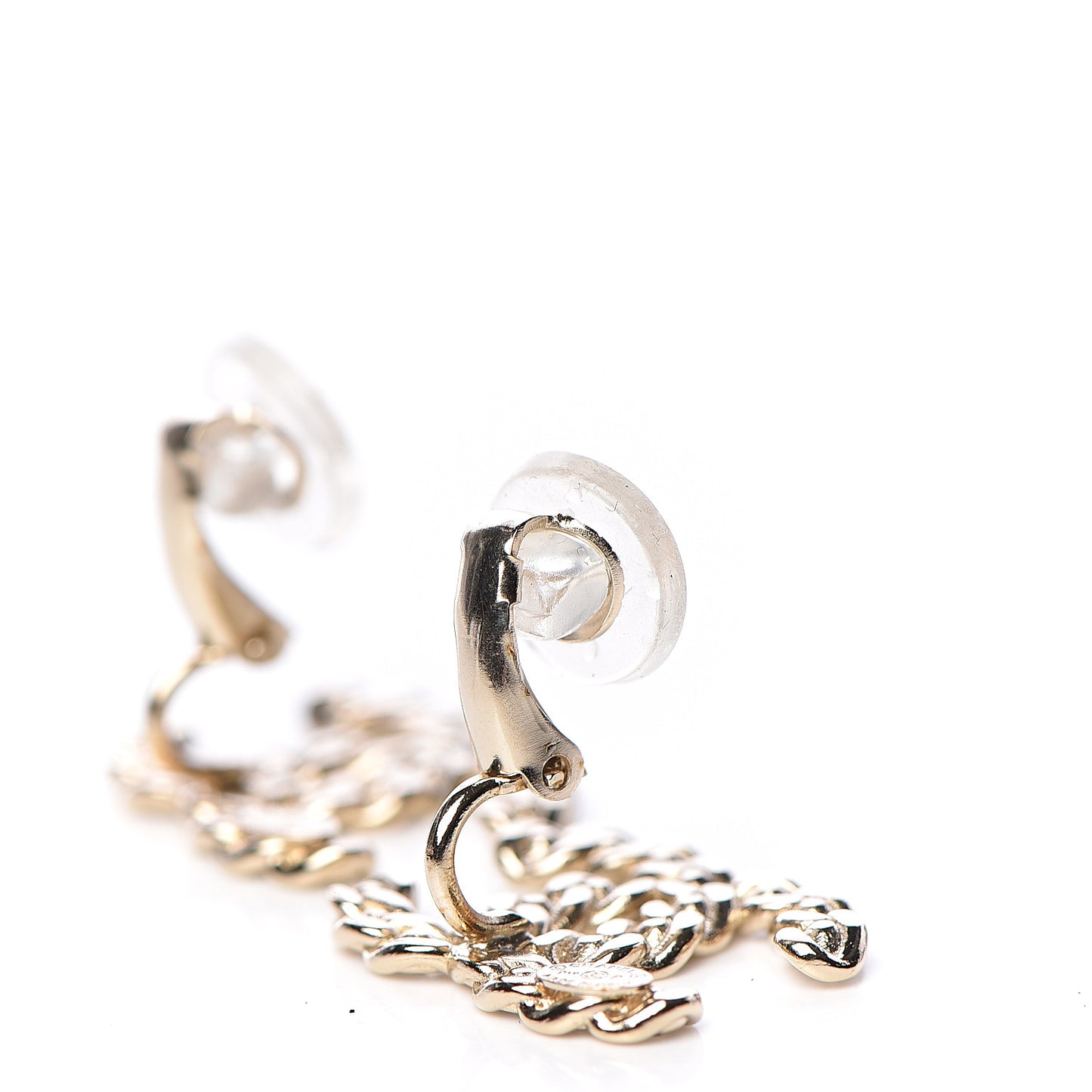 Crystal Pearls Coronation CC Earrings Gold