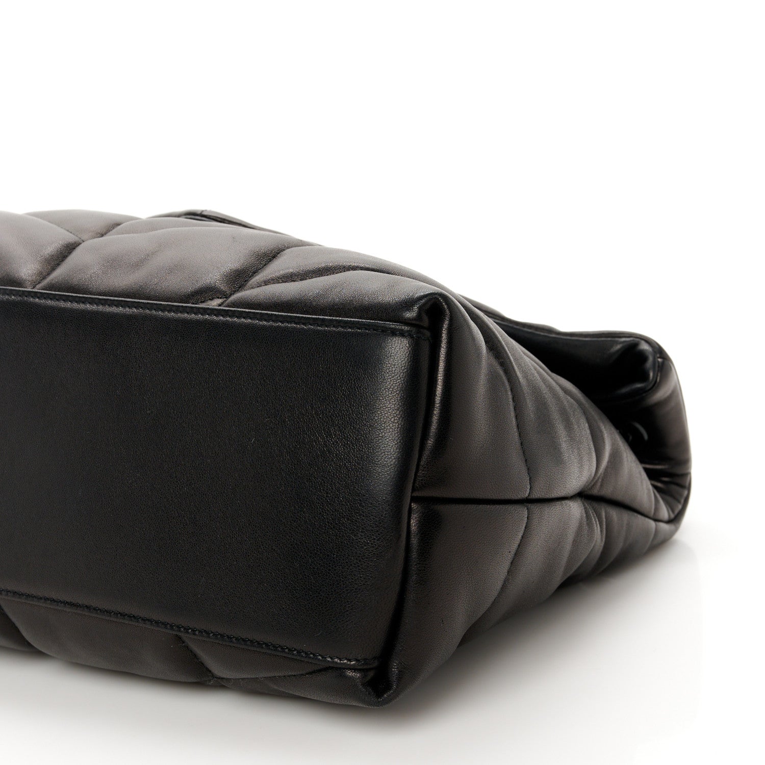 Saint Laurent Lambskin Quilted Monogram Monochrome Medium Loulou Puffer Chain Satchel Black 10 of 10