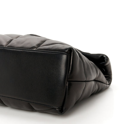 Saint Laurent Lambskin Quilted Monogram Monochrome Medium Loulou Puffer Chain Satchel Black 10 of 10