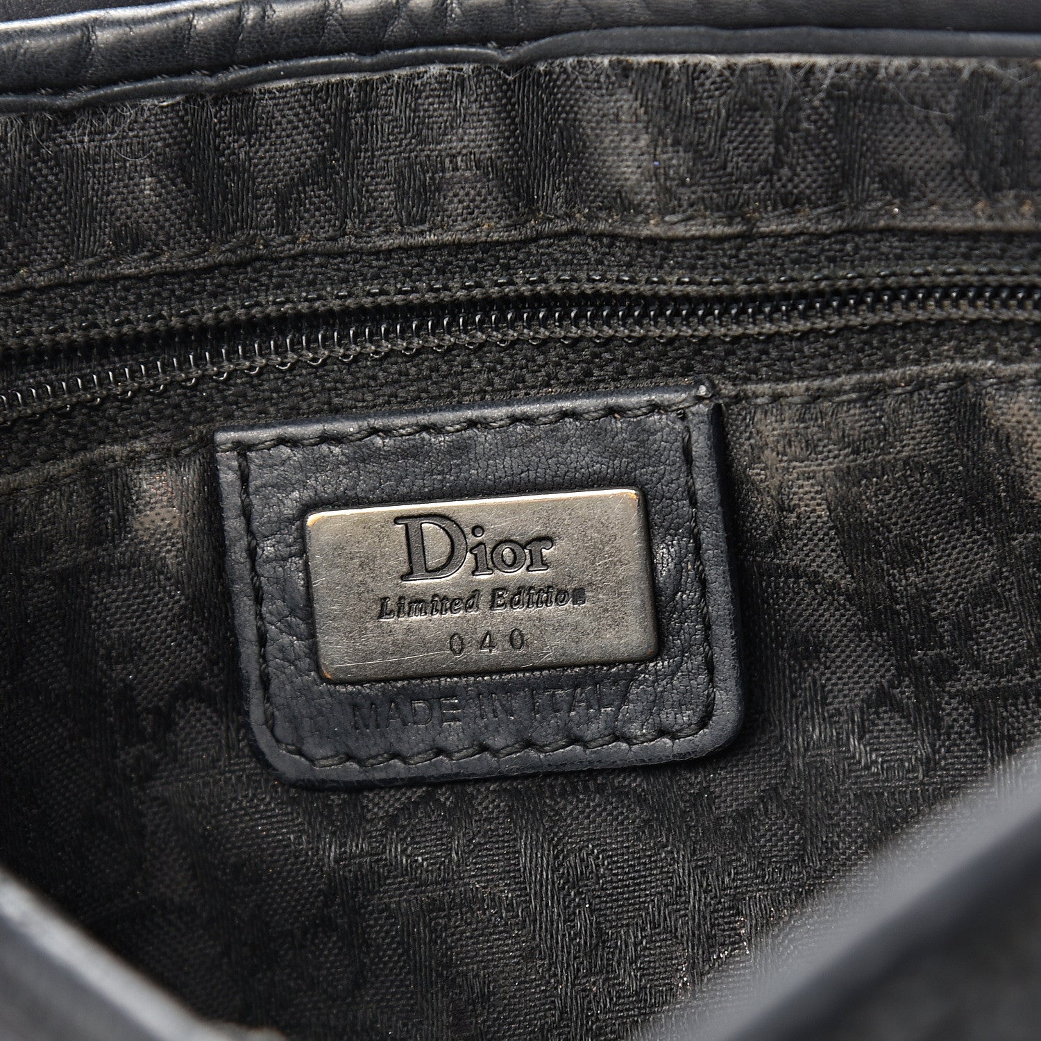 Christian Dior Lambskin Laser Cut Saddle Bag Black 5 of 13